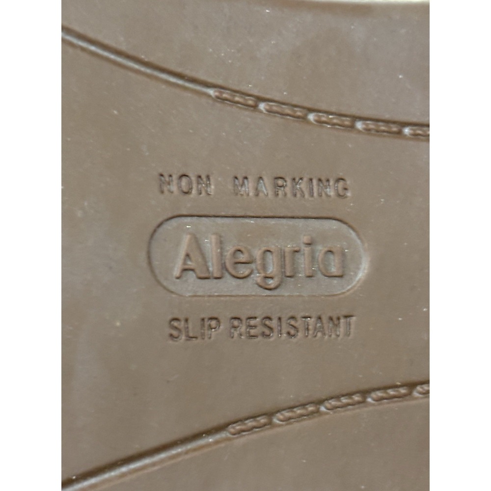 Alegria Women's Tan Leather Slip-On Ankle Booties Shoes Size 37.5 Slip Resistant - Picture 10 of 10
